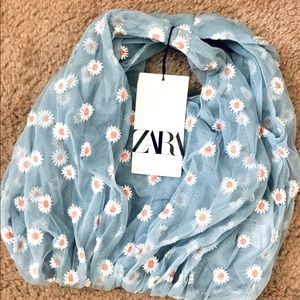 ZARA EMBROIDERED TULLE BUCKET DAISY HANDBAG